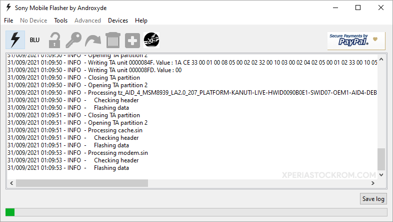 Sony Mobile Flasher Flashing